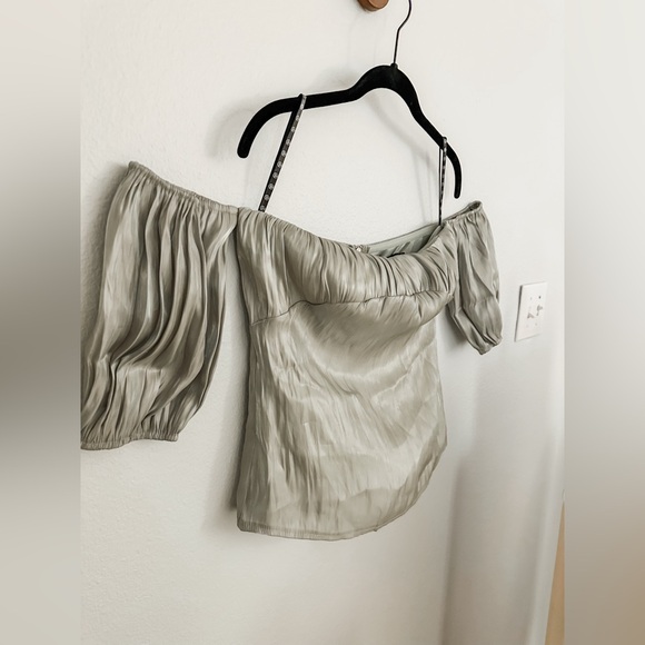 NWT Missguided Ruched Bust Bardot Top - SIZE 6 - Picture 3 of 5